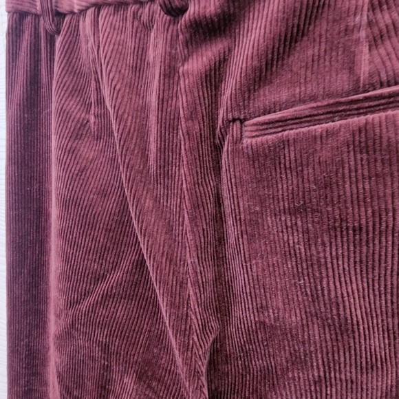 Banana Republic Rivoli Relaxed Dark Cherry Red Burgundy Corduroy Wide Leg Pants - Picture 7 of 9